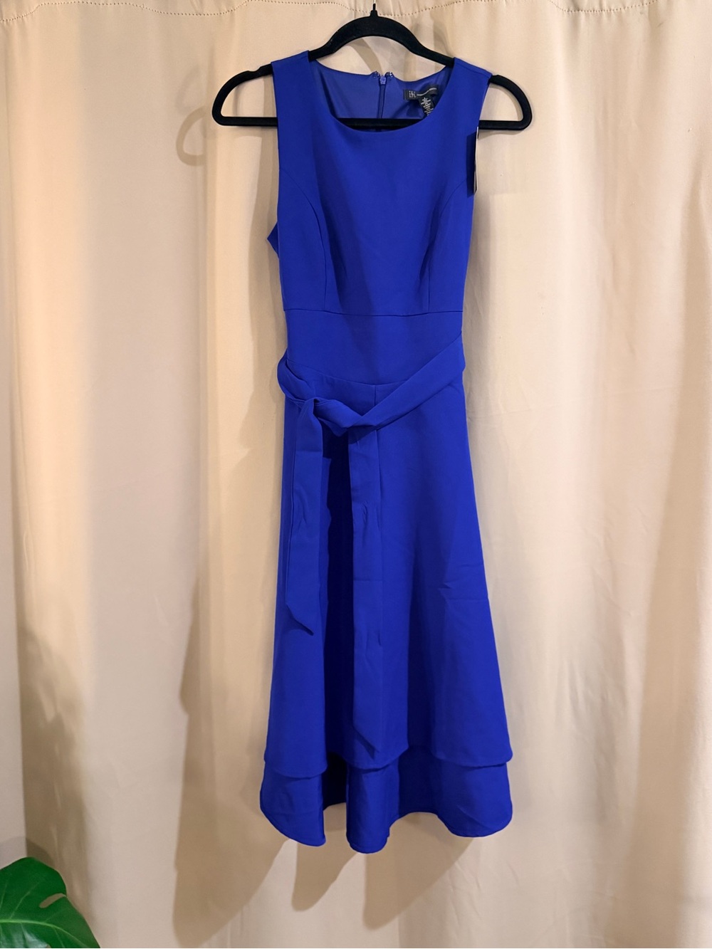 INC International Concepts Cobalt Blue High-Low Sleeveless Dress with Tie Waist